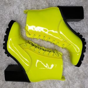 Quipid Neon Yellow Combat Heel